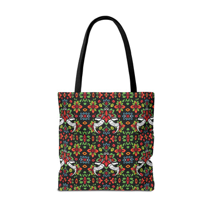 Tote Bag (AOP), Taurus, Zodiac v1, Flower Pattern