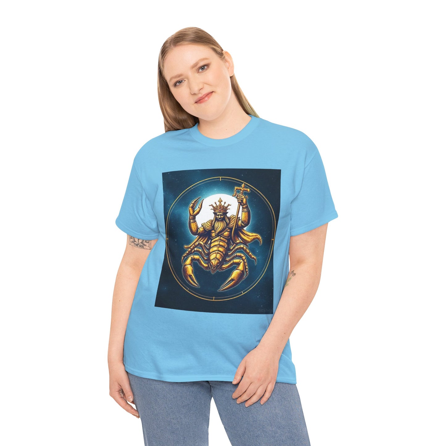 Unisex Heavy Cotton T-Shirt, Moon, Scorpio Zodiac Design