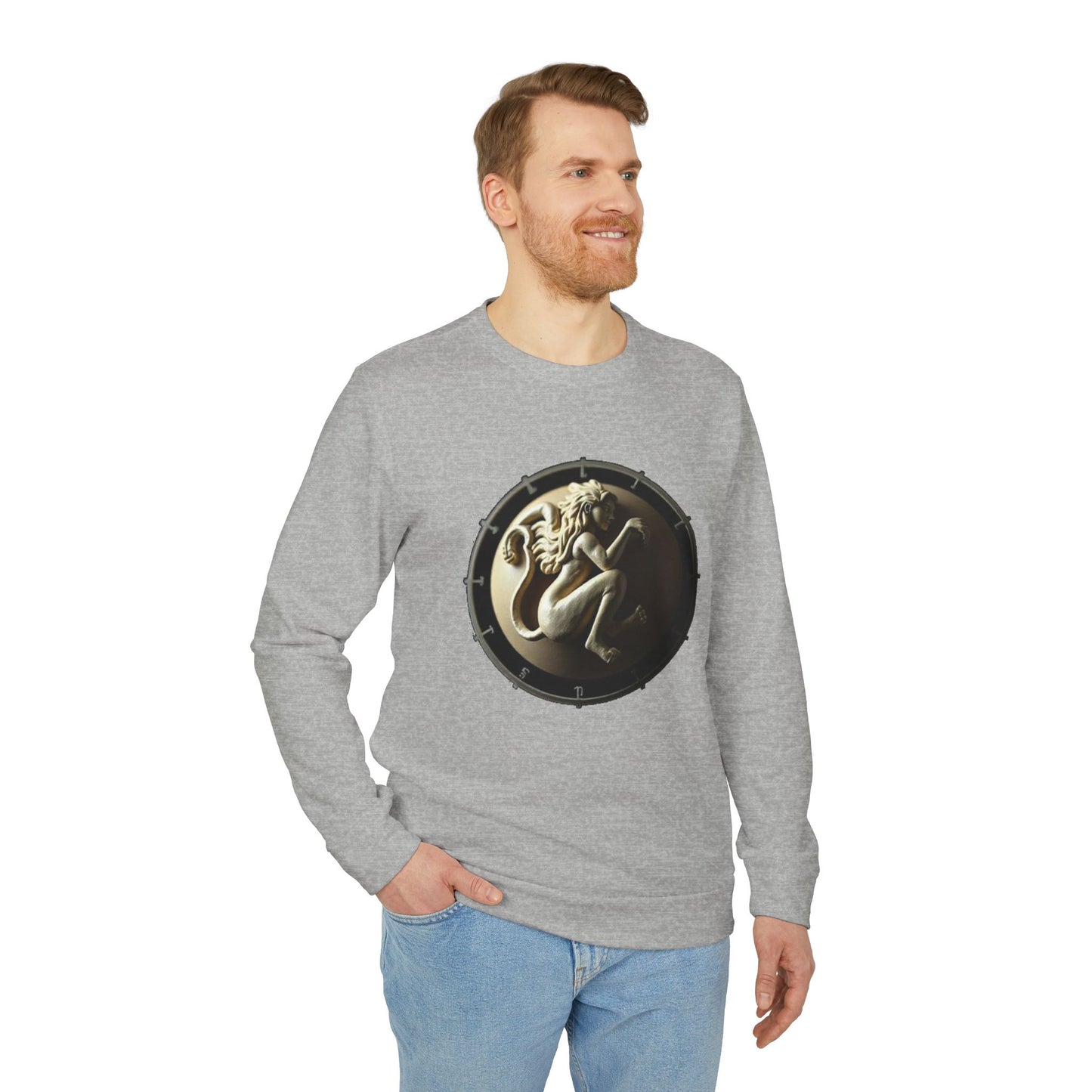 Adidas, Unisex Fleece Crewneck Sweatshirt, Virgo, Space Symbol, Zodiac