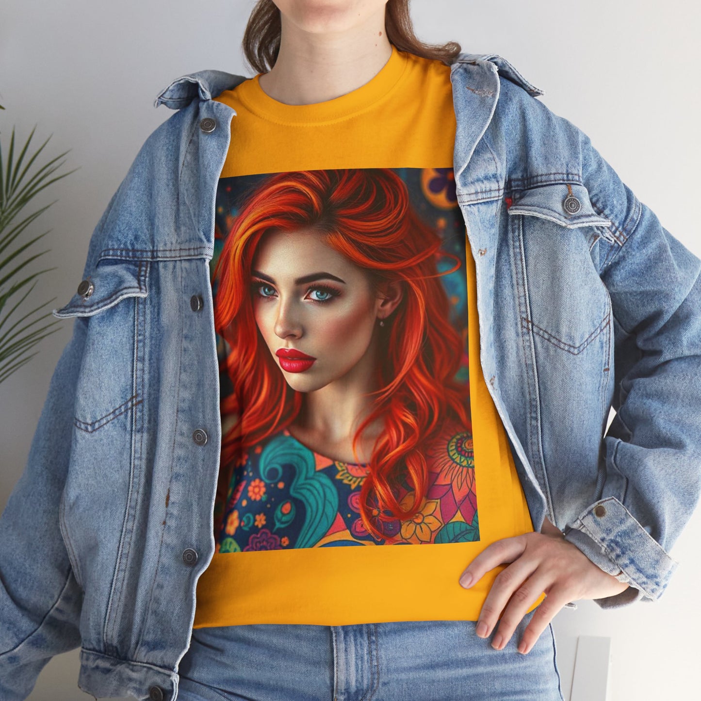 Unisex Heavy Cotton T-Shirt, Aquarius, Zodiac v1, Sexy Art