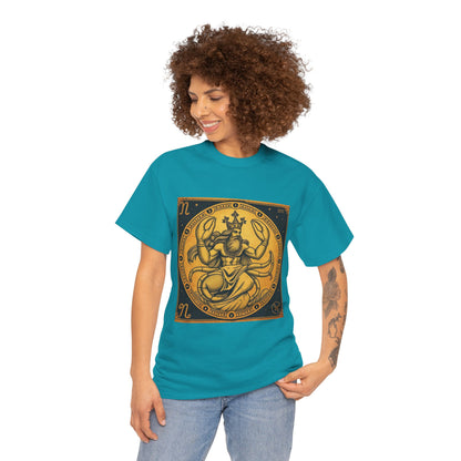 Unisex Heavy Cotton T-Shirt, Crab King, Cancer Zodiac Design