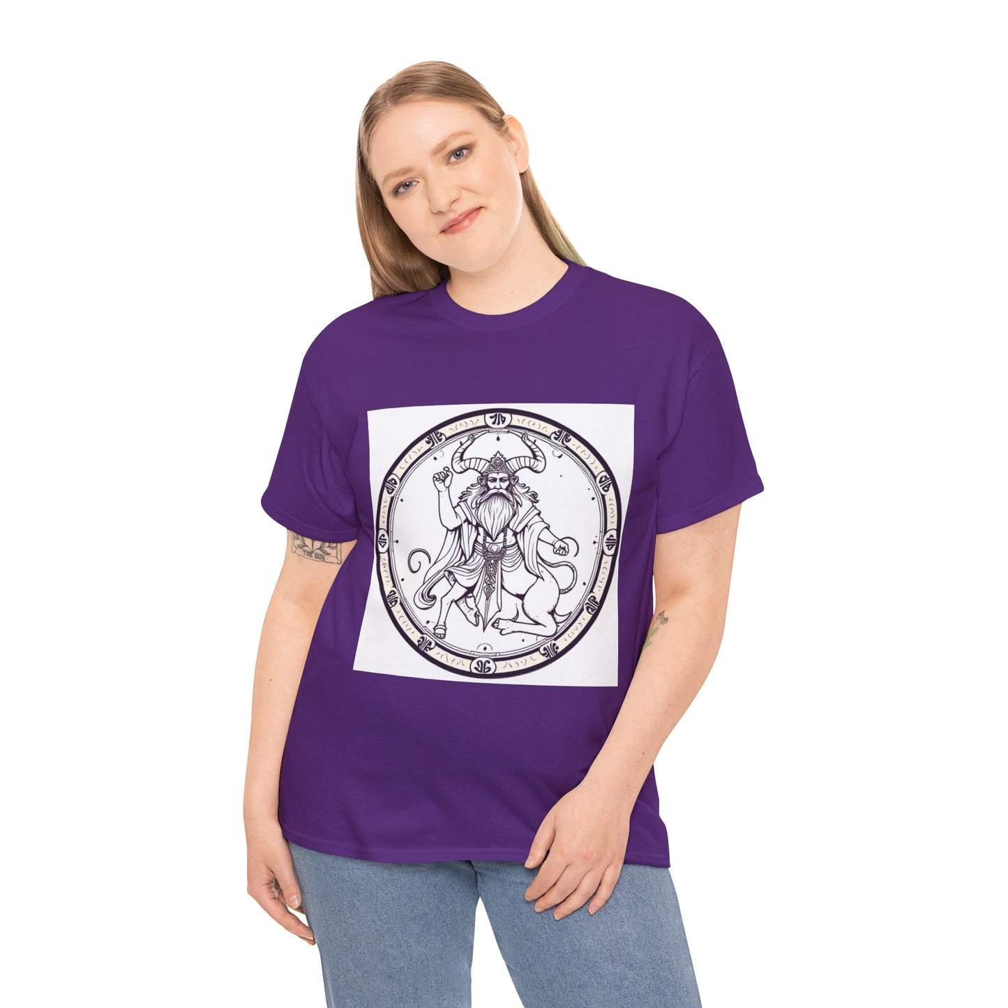 Unisex Heavy Cotton T-Shirt, Bull Centaur, Taurus Zodiac Design