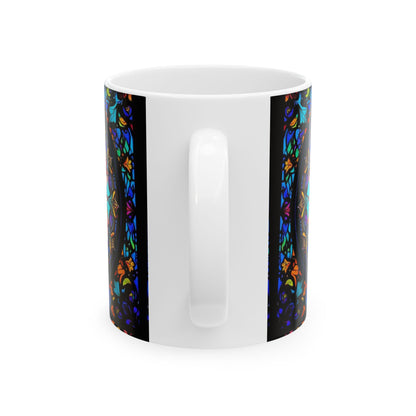 Ceramic Mug, (11oz, 15oz), Ceramic Coffee Mug, AOP, Glass Design, Libra Zodiac