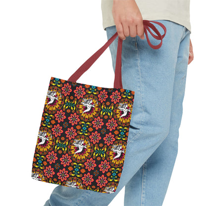 Tote Bag (AOP), Sagittarius, Zodiac v1, Flower Pattern