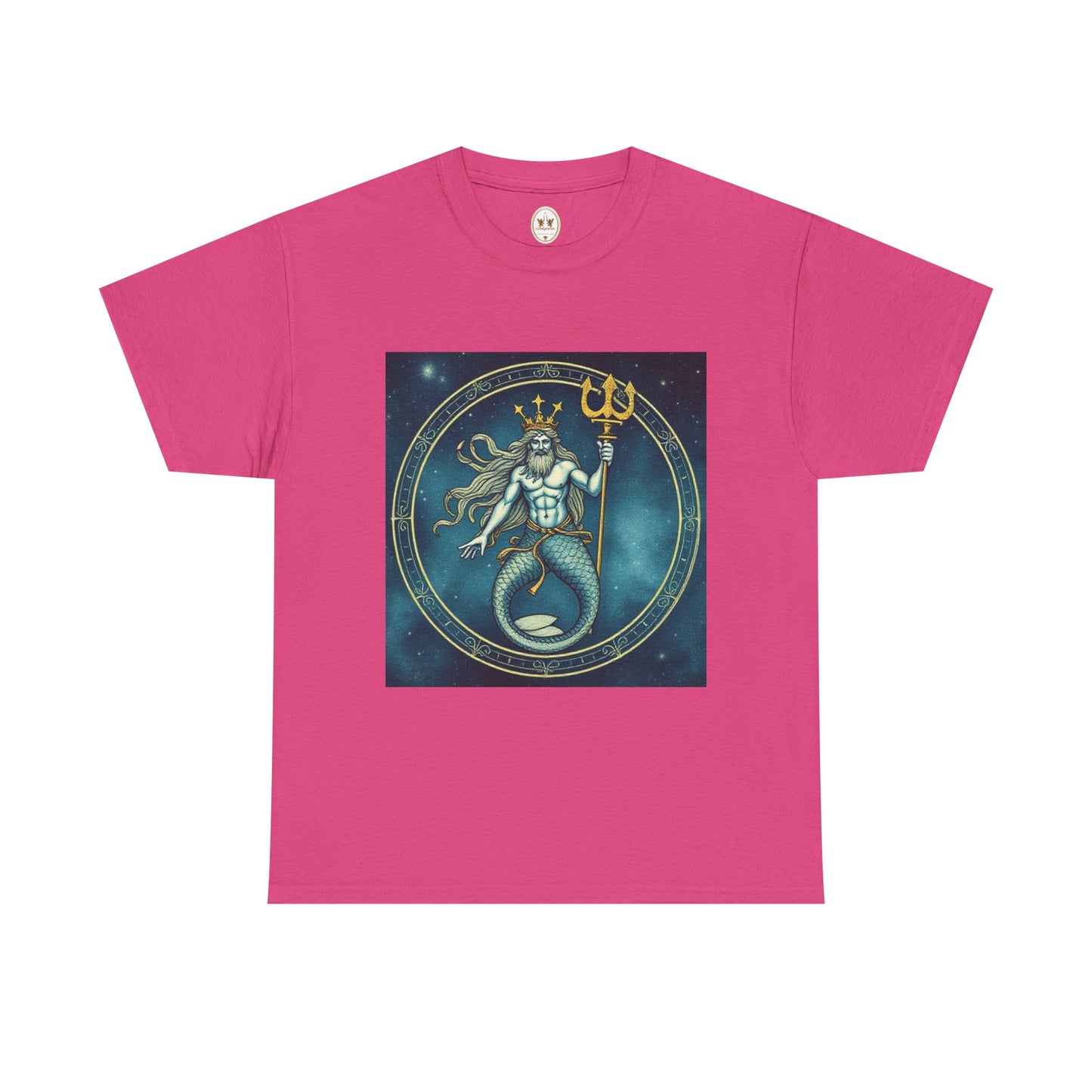 Unisex Heavy Cotton T-Shirt, Aquarius God 5v, Zodiac Design