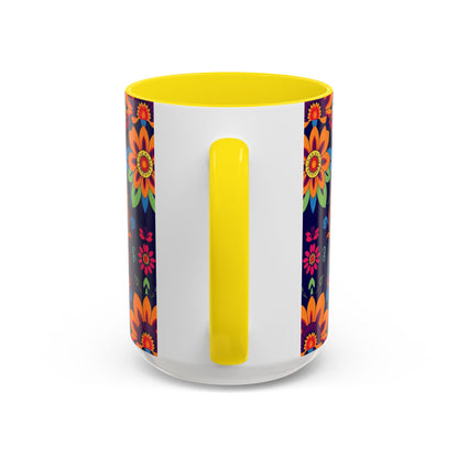Accent Coffee Mug, Cancer, Zodiac, Flower Pattern, (11, 15oz)