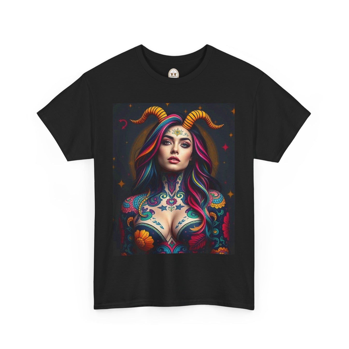 Unisex Heavy Cotton T-Shirt, Capricorn, Zodiac, Sexy Art