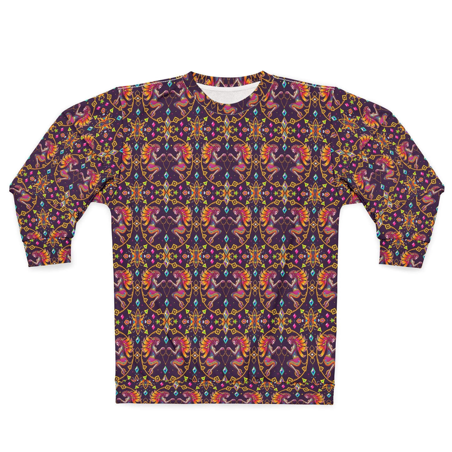 Unisex Sweatshirt (AOP), Gemini, Zodiac v2, Jewel Pattern