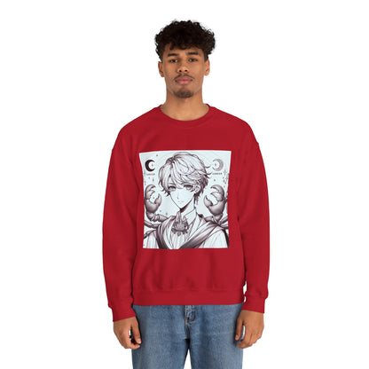 Unisex Heavy Blend™ Crewneck Sweatshirt,Two Moon, Cancer Zodiac Design