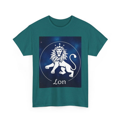 Unisex Heavy Cotton T-Shirt, Space Lion v1, Leo Zodiac Design
