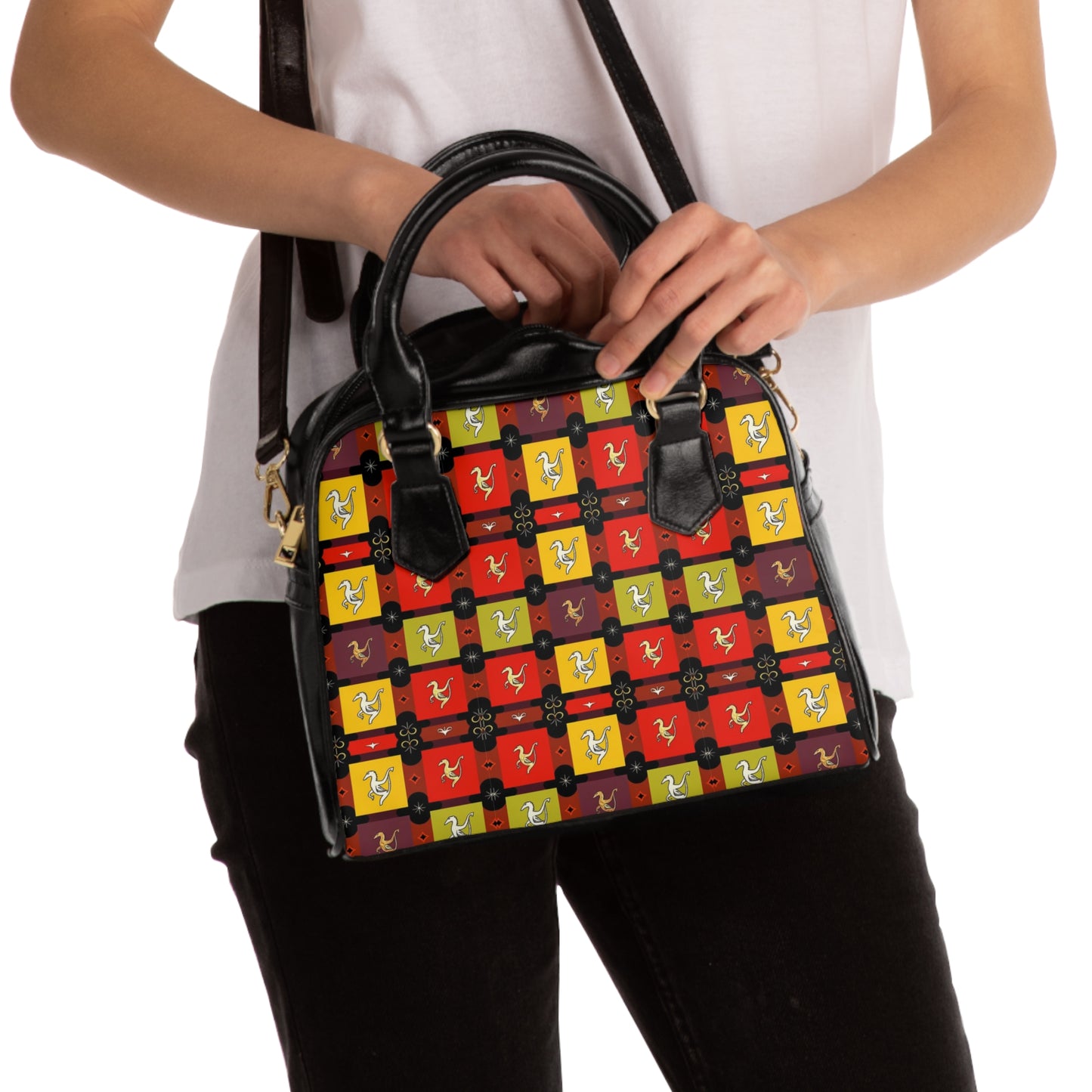 Shoulder Handbag, Sagittarius, Zodiac v4, Shapes Pattern