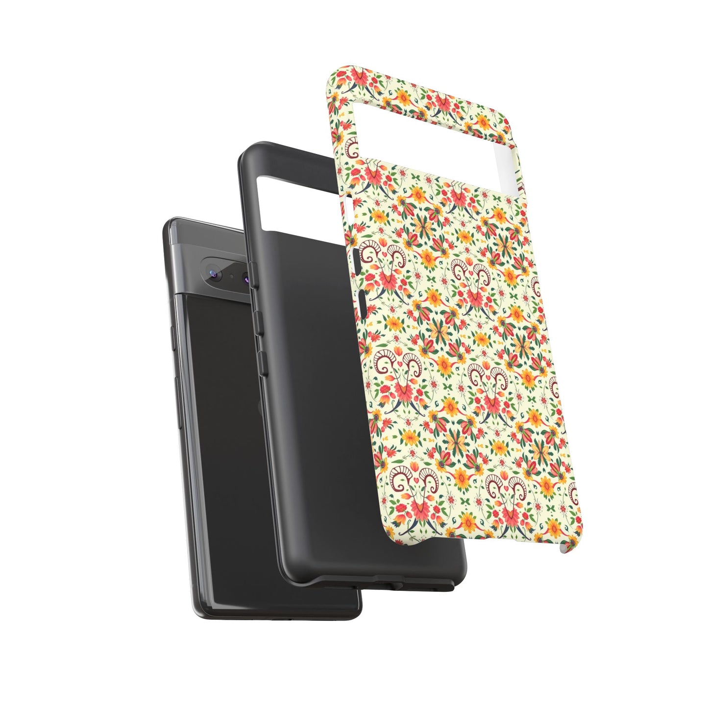 Tough Cases, Aries, Zodiac, Flower Pattern