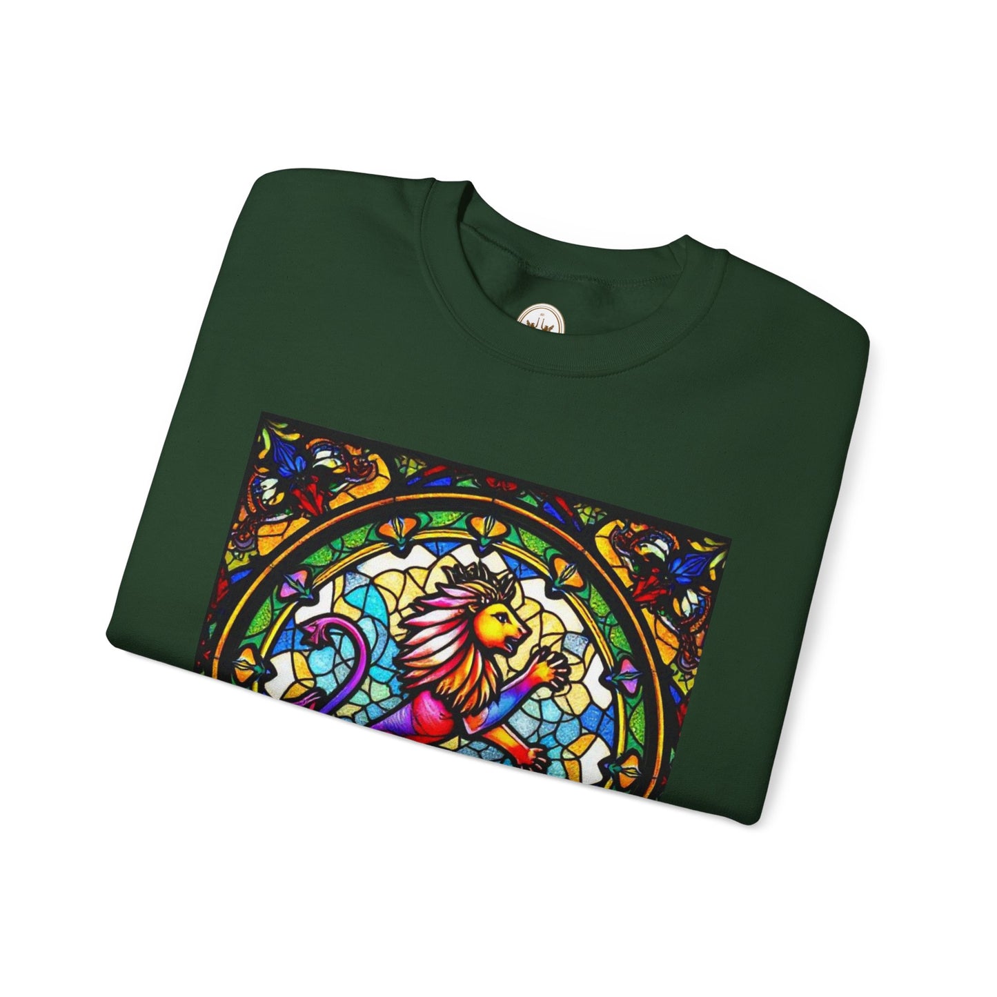 Unisex Heavy Blend™ Crewneck Sweatshirt, Glass, Leo Zodiac Design