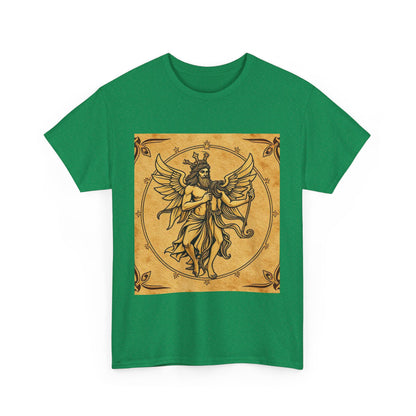 Unisex Heavy Cotton T-Shirt, Pencil Art, Gemini Zodiac Design
