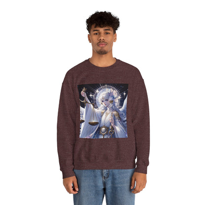 Unisex Heavy Blend™ Crewneck Sweatshirt,anime angel, Libra Zodiac Design