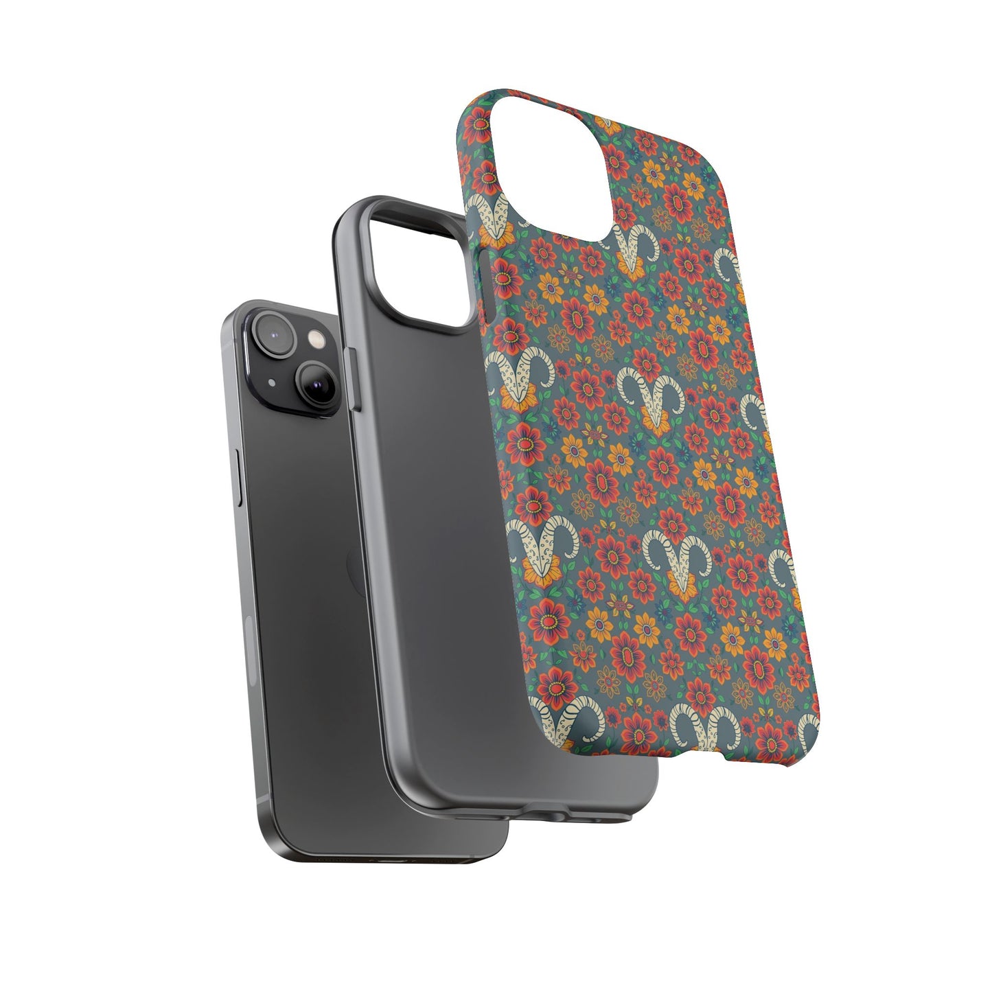 Tough Cases, Aries, Zodiac v3, Flower Pattern