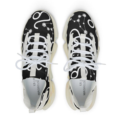 Men's Mesh Sneakers, Leo Zodiac Sign, AOP, Black