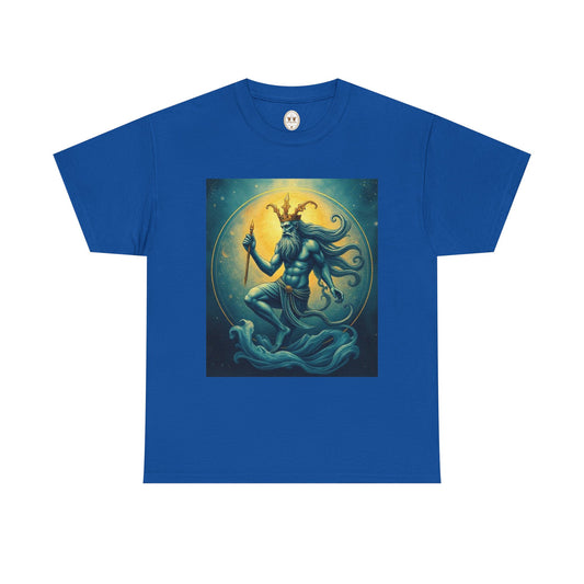 Unisex Heavy Cotton T-Shirt, Aquarius God 1, Zodiac Design