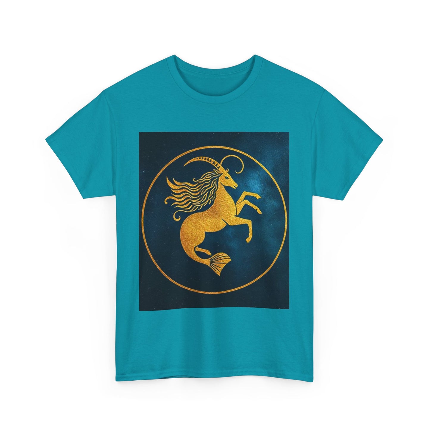 Unisex Heavy Cotton T-Shirt, Capricorn Animal v4, Symbol, Zodiac Design