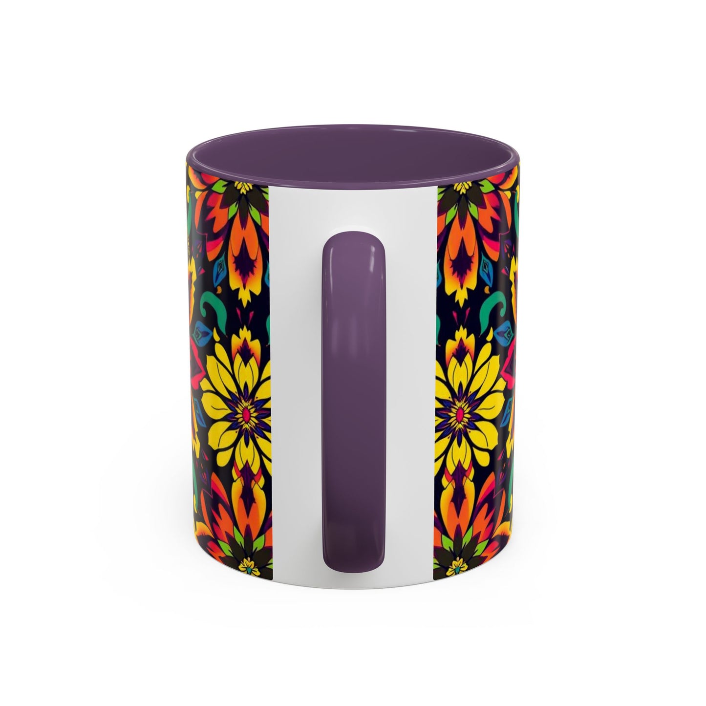 Accent Coffee Mug, Capricorn, Zodiac v4, Flower Pattern, (11, 15oz)