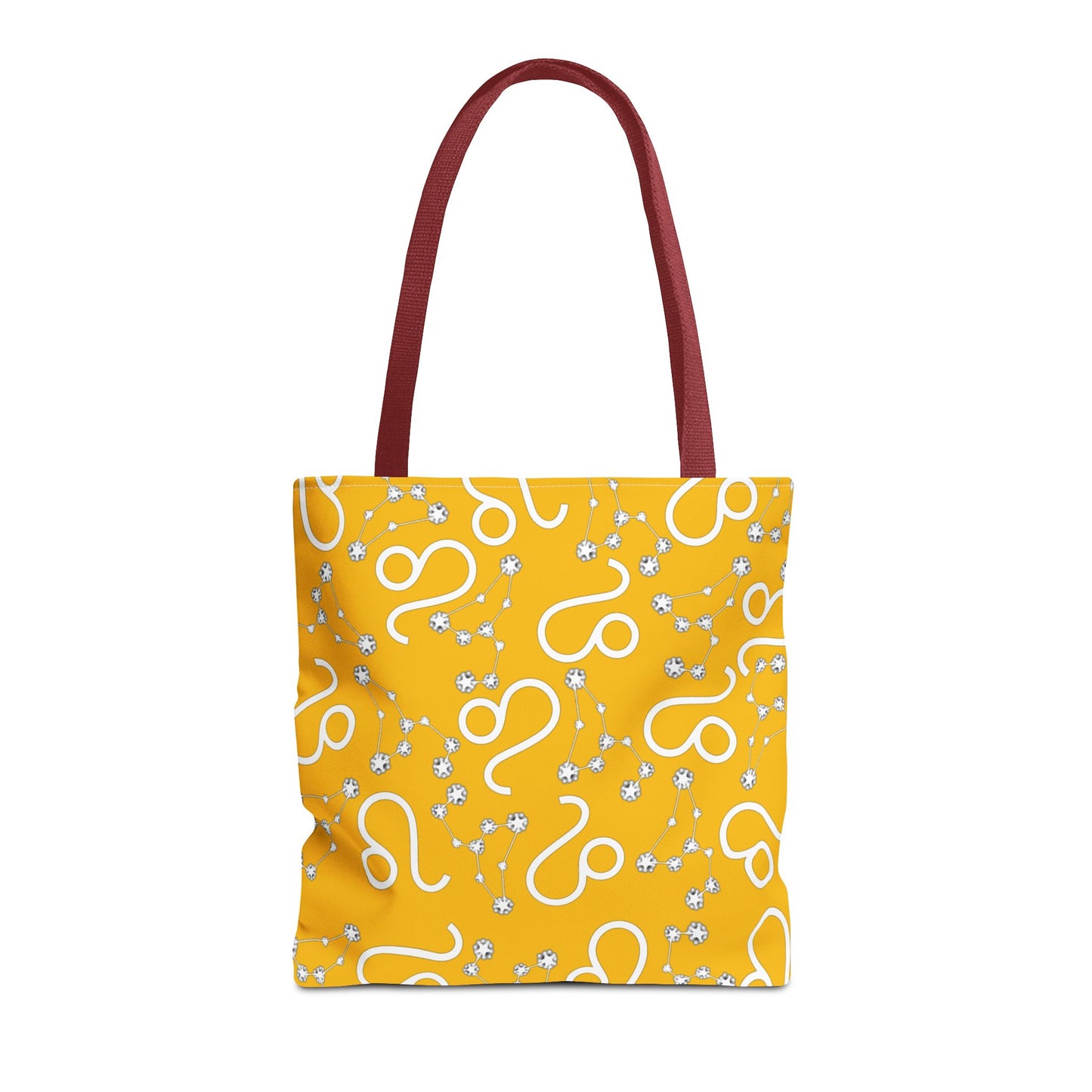 Tote Bag, Leo Zodiac Sign, AOP, (Yellow, White)