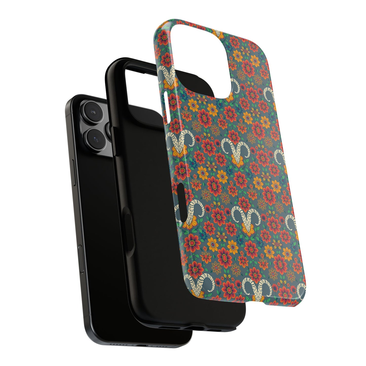 Tough Cases, Aries, Zodiac v3, Flower Pattern
