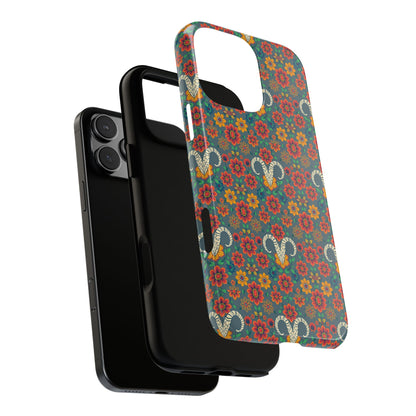 Tough Cases, Aries, Zodiac v3, Flower Pattern