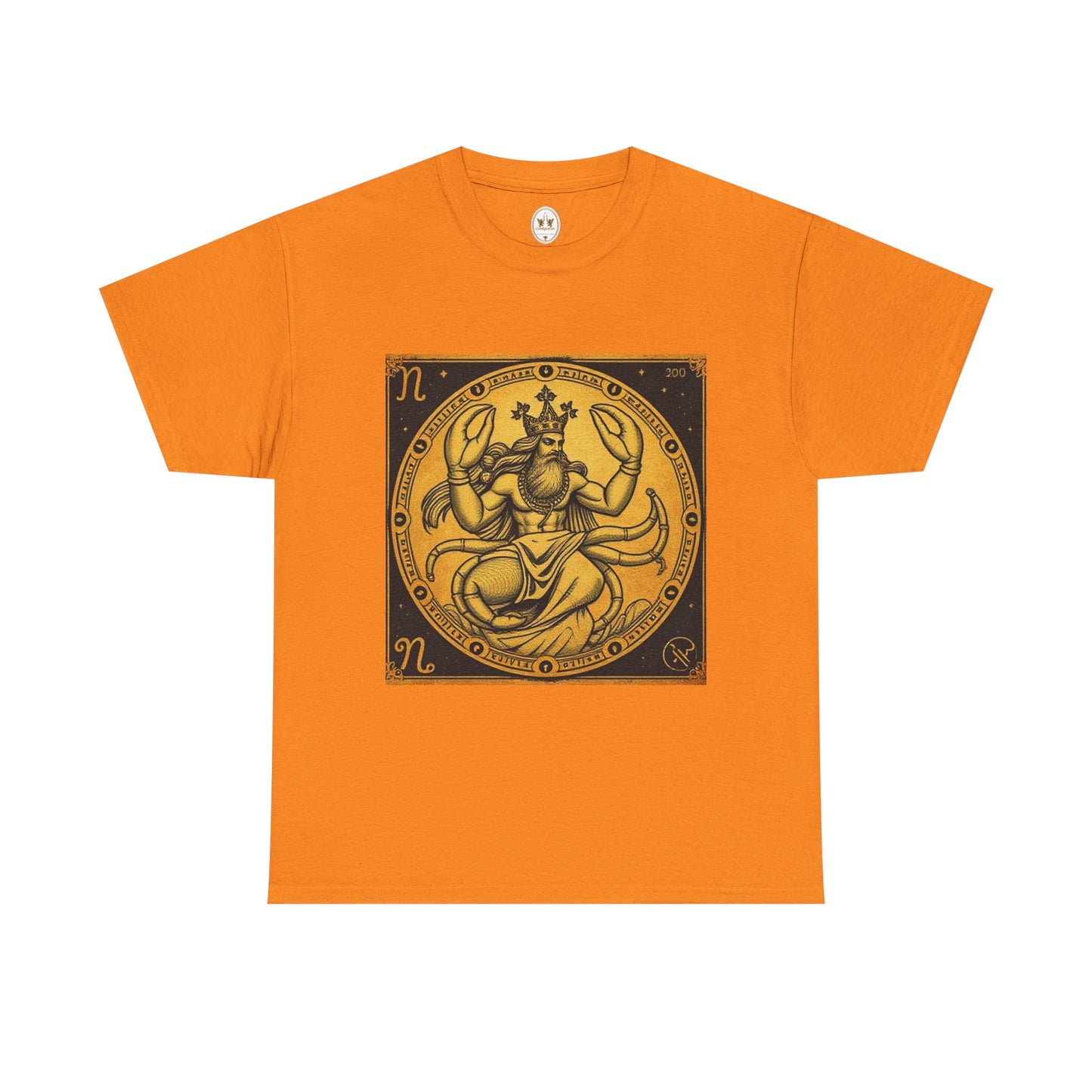Unisex Heavy Cotton T-Shirt, Crab King, Cancer Zodiac Design