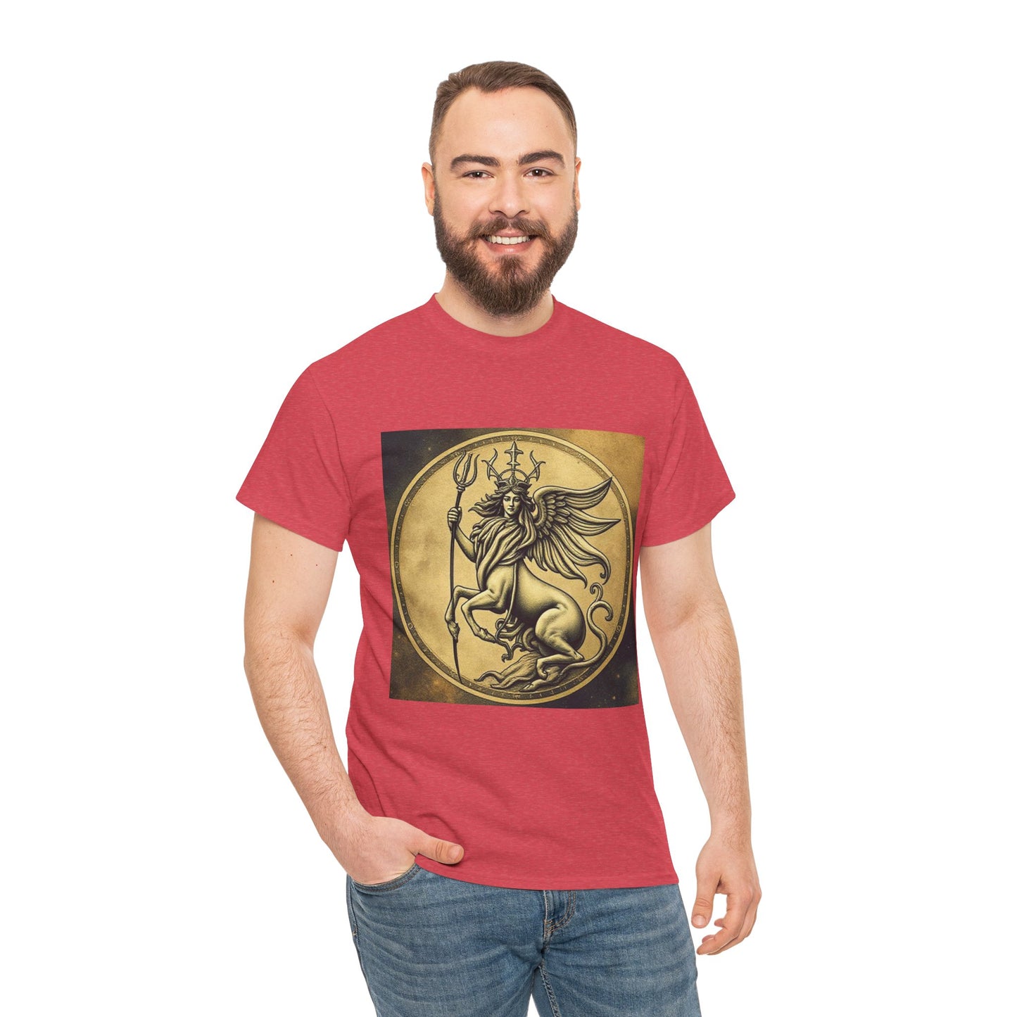 Unisex Heavy Cotton T-Shirt, Animal Angel v1, Virgo Zodiac Design