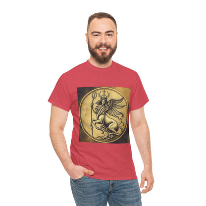 Unisex Heavy Cotton T-Shirt, Animal Angel v1, Virgo Zodiac Design
