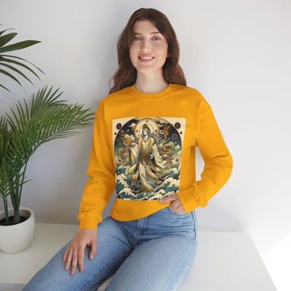 Unisex Heavy Blend™ Crewneck Sweatshirt, Anime Capricorn God,  Zodiac Design