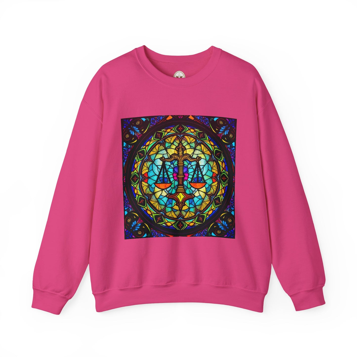 Unisex Heavy Blend™ Crewneck Sweatshirt, Glass, Libra Zodiac Design
