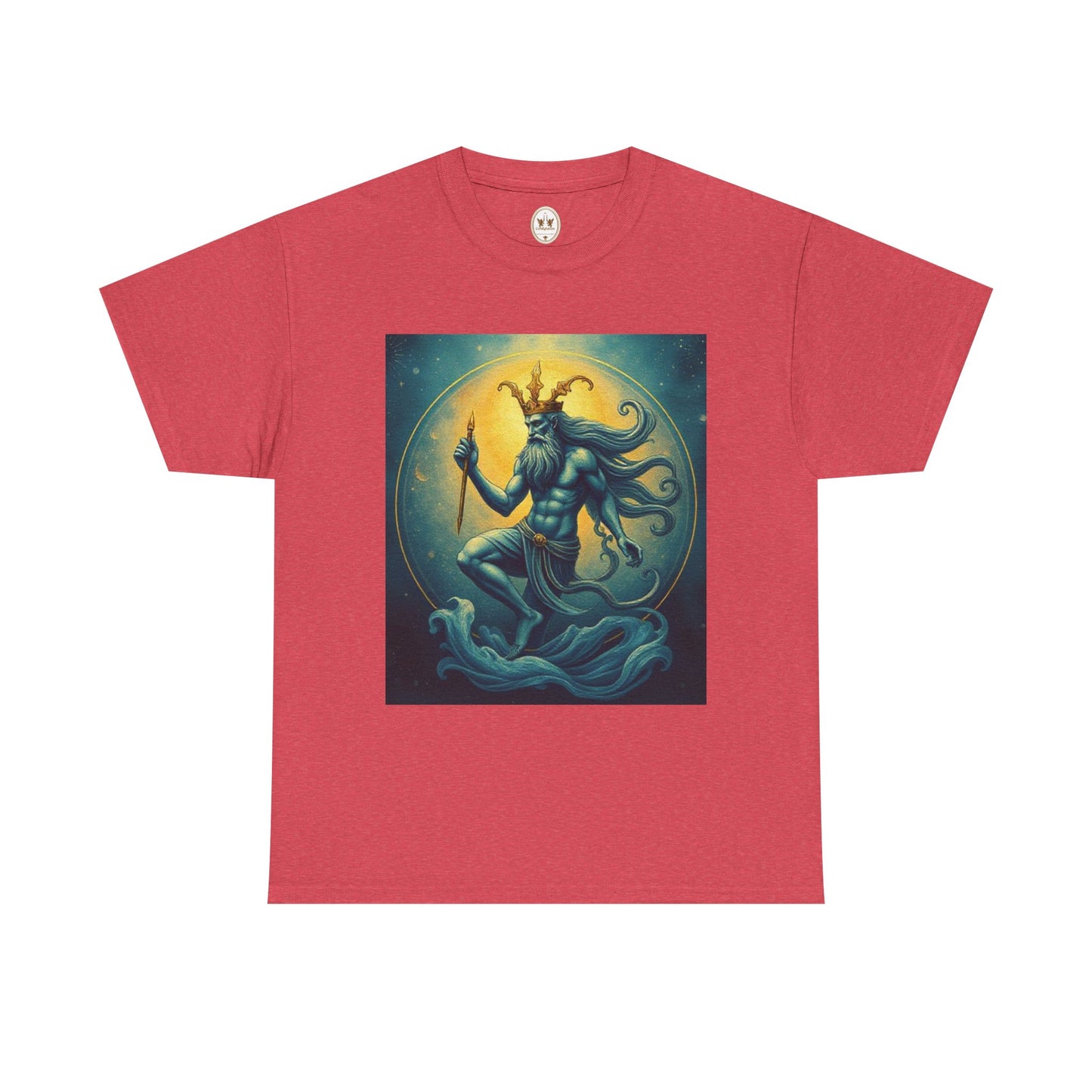 Unisex Heavy Cotton T-Shirt, Aquarius God 1, Zodiac Design