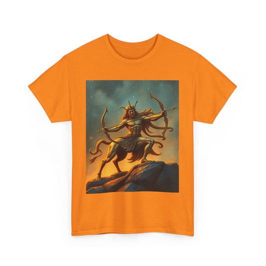 Unisex Heavy Cotton T-Shirt, Arrow Centaur v1, Sagittarius Zodiac Design