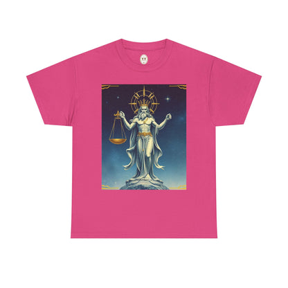 Unisex Heavy Cotton T-Shirt Space v2, Libra God, Zodiac Design
