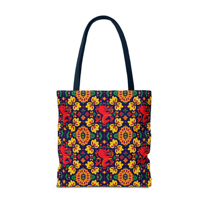 Tote Bag, (AOP), Virgo, Zodiac v4, Flower Pattern