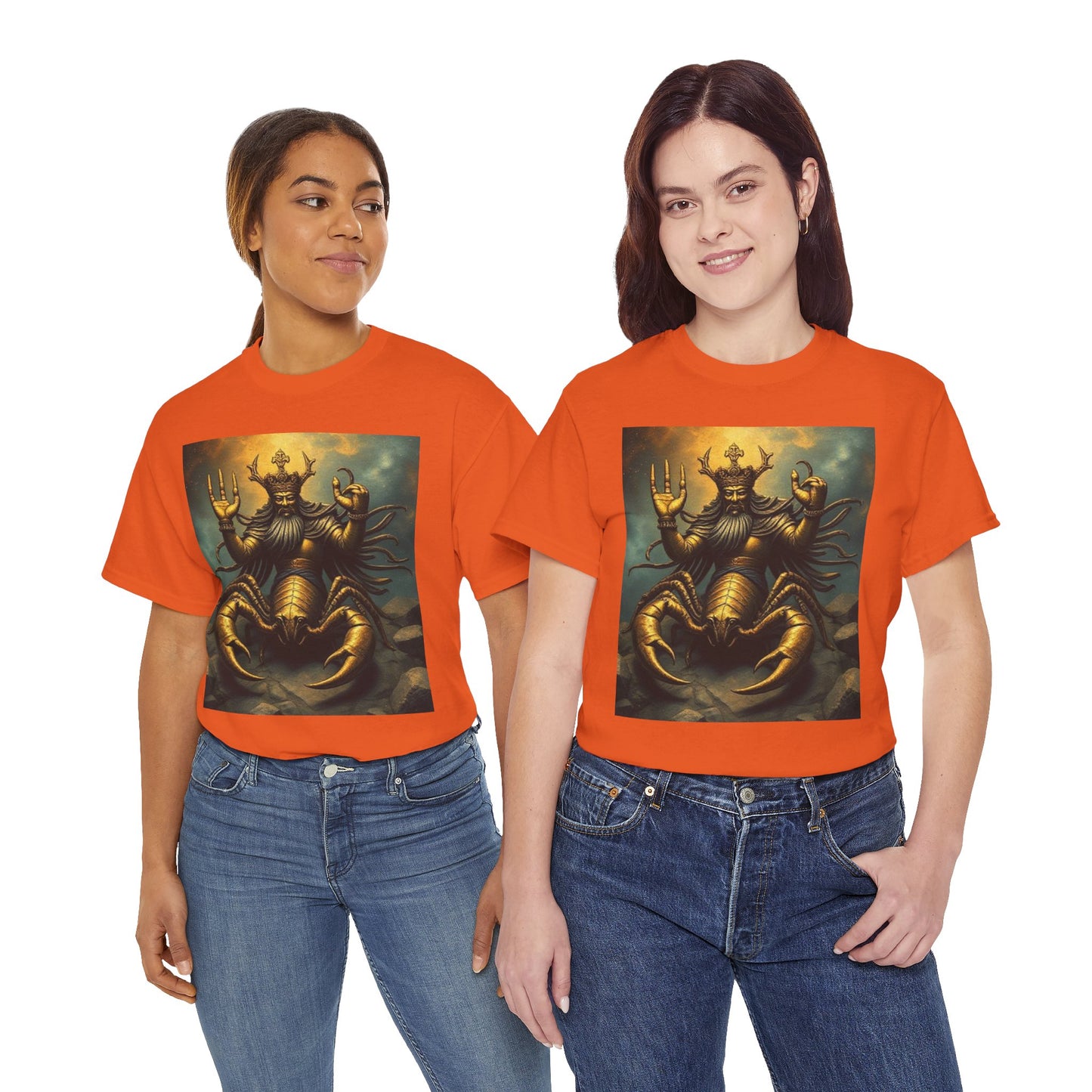Unisex Heavy Cotton T-Shirt, Desert Scorpio King, Zodiac Design