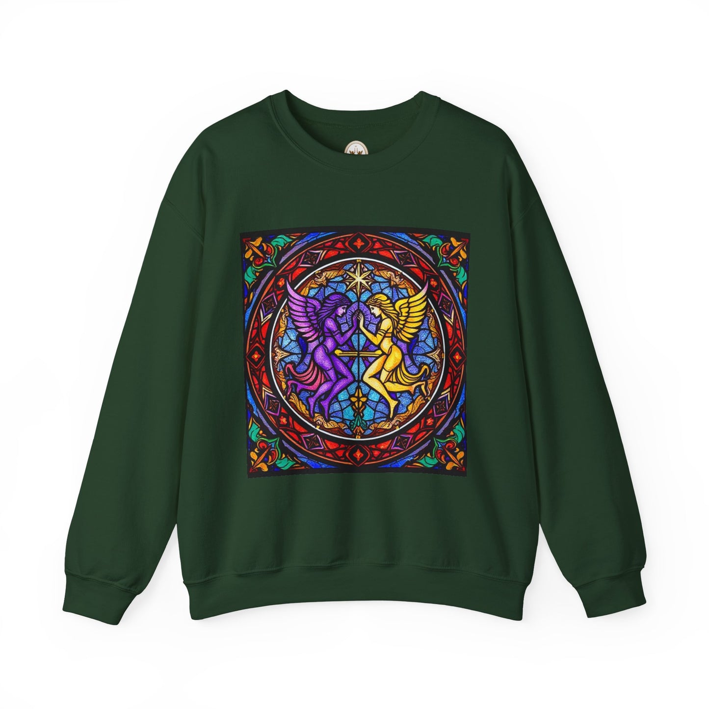 Unisex Heavy Blend™ Crewneck Sweatshirt, Glass, Gemini Zodiac Design