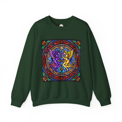 Unisex Heavy Blend™ Crewneck Sweatshirt, Glass, Gemini Zodiac Design