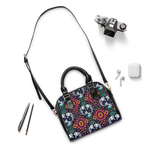 Shoulder Handbag, Pisces, Zodiac, Flower Pattern