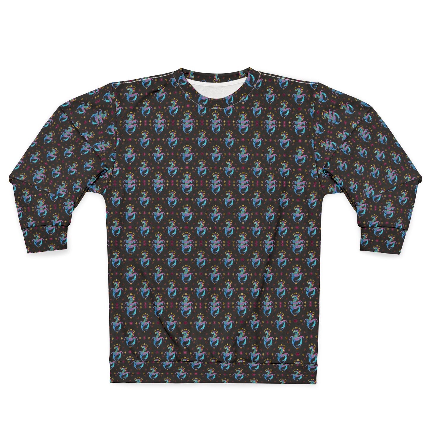 Unisex Sweatshirt (AOP), Aquarius, Zodiac v3, Jewel Pattern