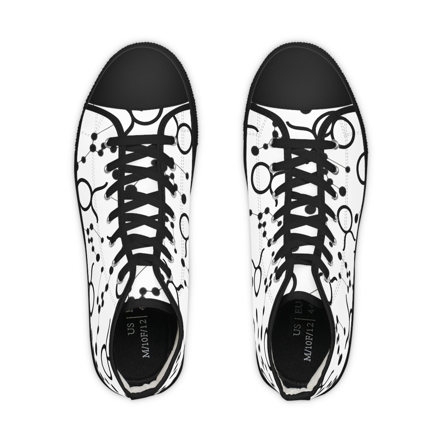 Men's High Top Sneakers, Breathable polyester canvas, Taurus Zodiac Design