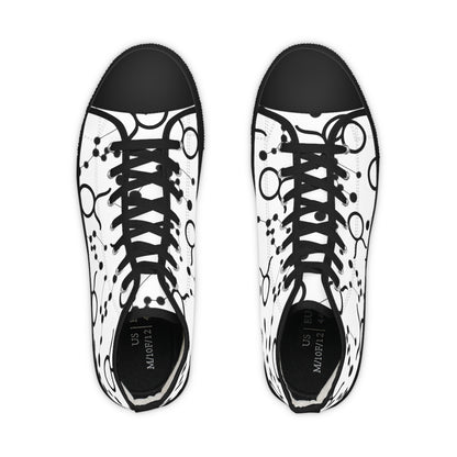 Men's High Top Sneakers, Breathable polyester canvas, Taurus Zodiac Design
