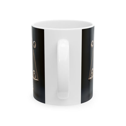 Ceramic Mug, (11oz, 15oz), Ceramic Coffee Mug, Swirly Scale, Libra Zodiac Design