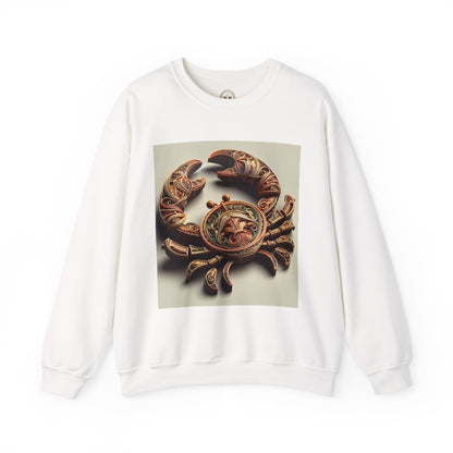 Unisex Heavy Blend™ Crewneck Sweatshirt, Crab Artifact, Cancer Zodiac Design