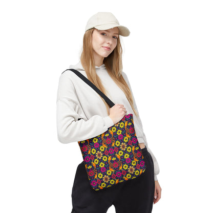 Tote Bag, (AOP), Scorpio, Zodiac v1, Flower Pattern