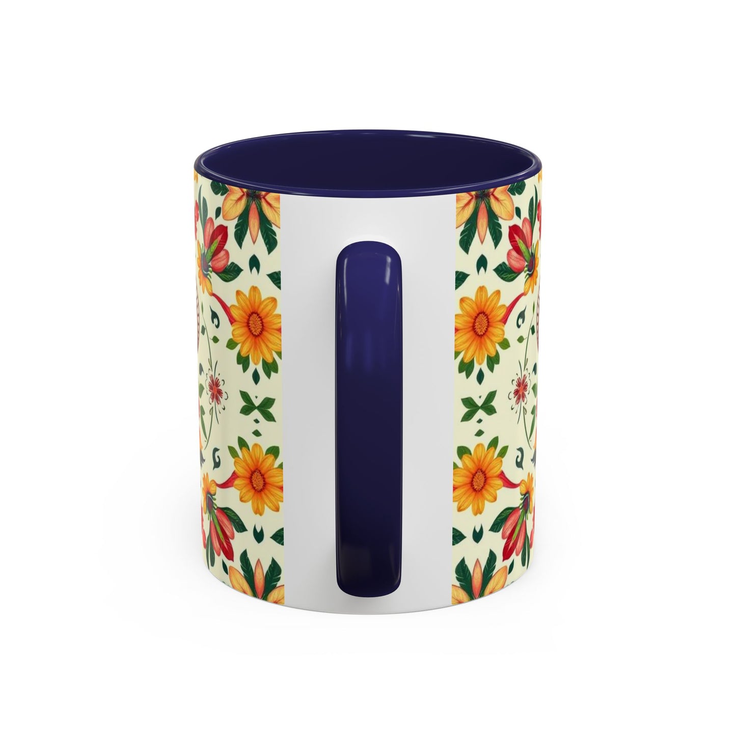 Accent Coffee Mug, Aries, Zodiac, Flower Pattern, (11, 15oz)