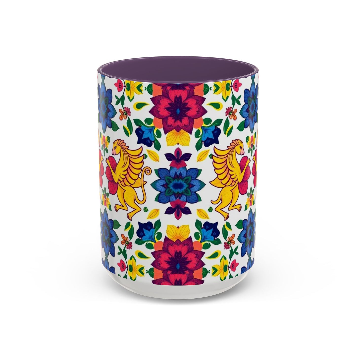 Accent Coffee Mug, Gemini, Zodiac, Flower Pattern, (11, 15oz)