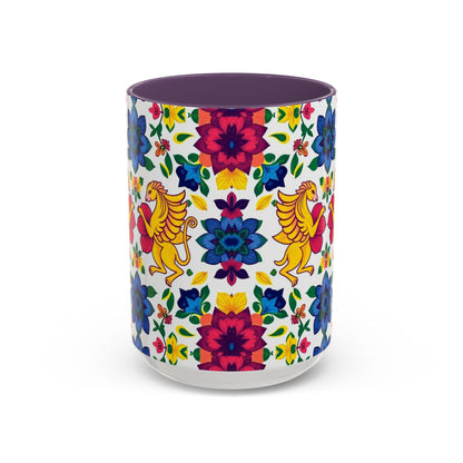 Accent Coffee Mug, Gemini, Zodiac, Flower Pattern, (11, 15oz)