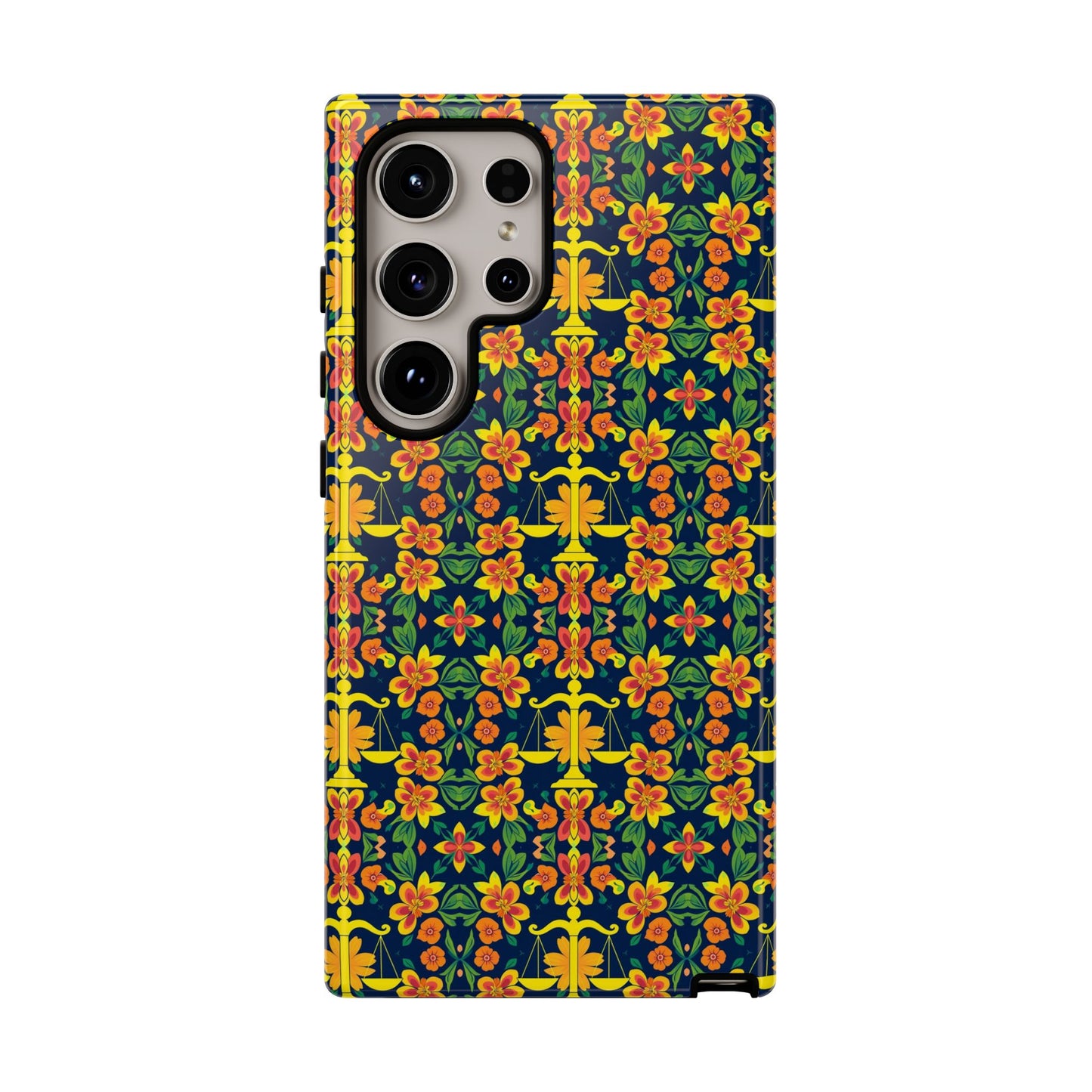Tough Cases, Libra, Zodiac v3, Flower Pattern